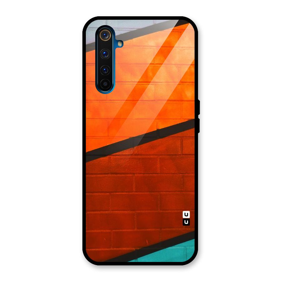 Wall Diagonal Stripes Glass Back Case for Realme 6 Pro