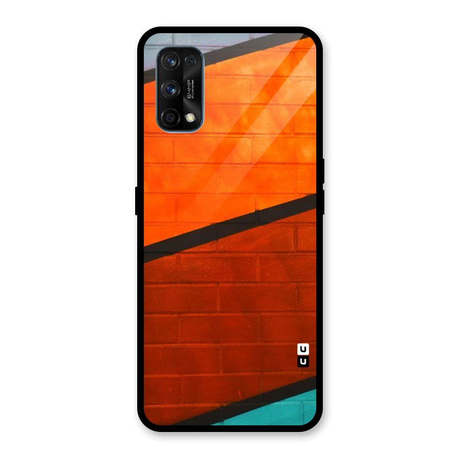 Wall Diagonal Stripes Glass Back Case for Realme 7 Pro