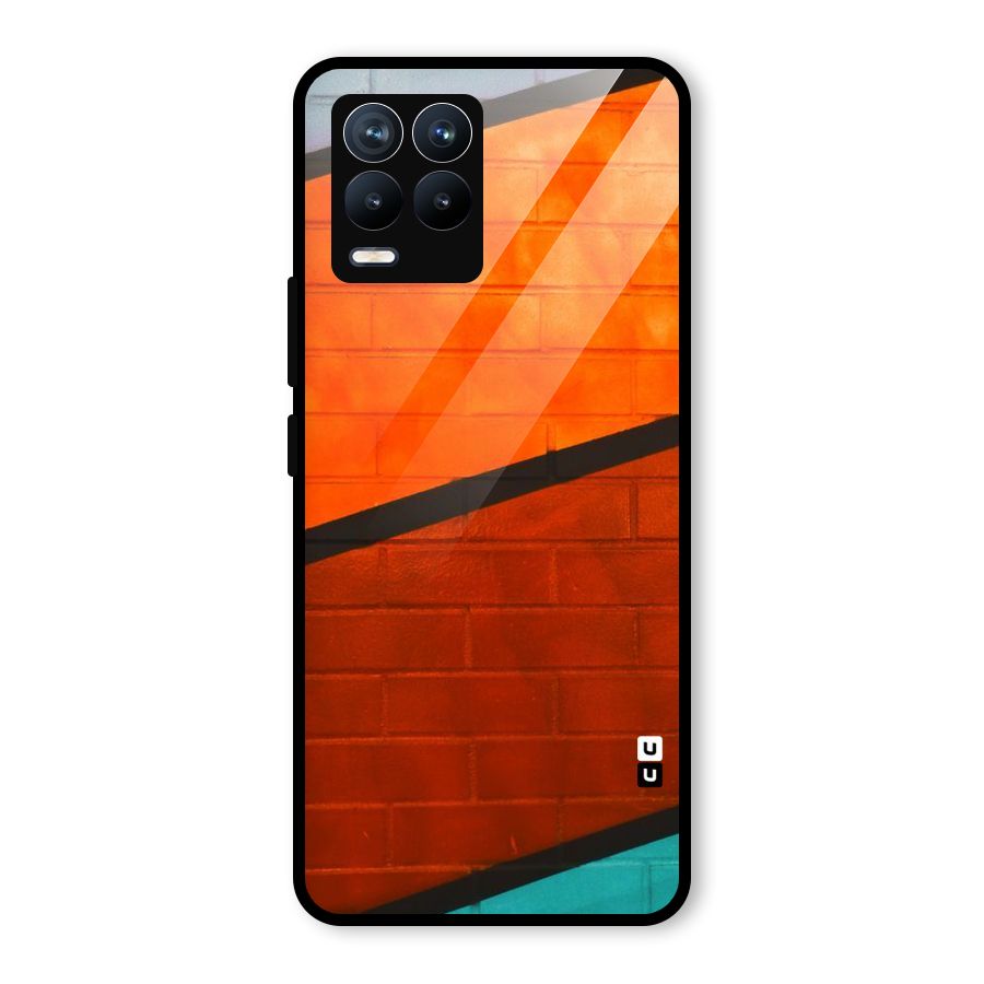 Wall Diagonal Stripes Glass Back Case for Realme 8 Pro