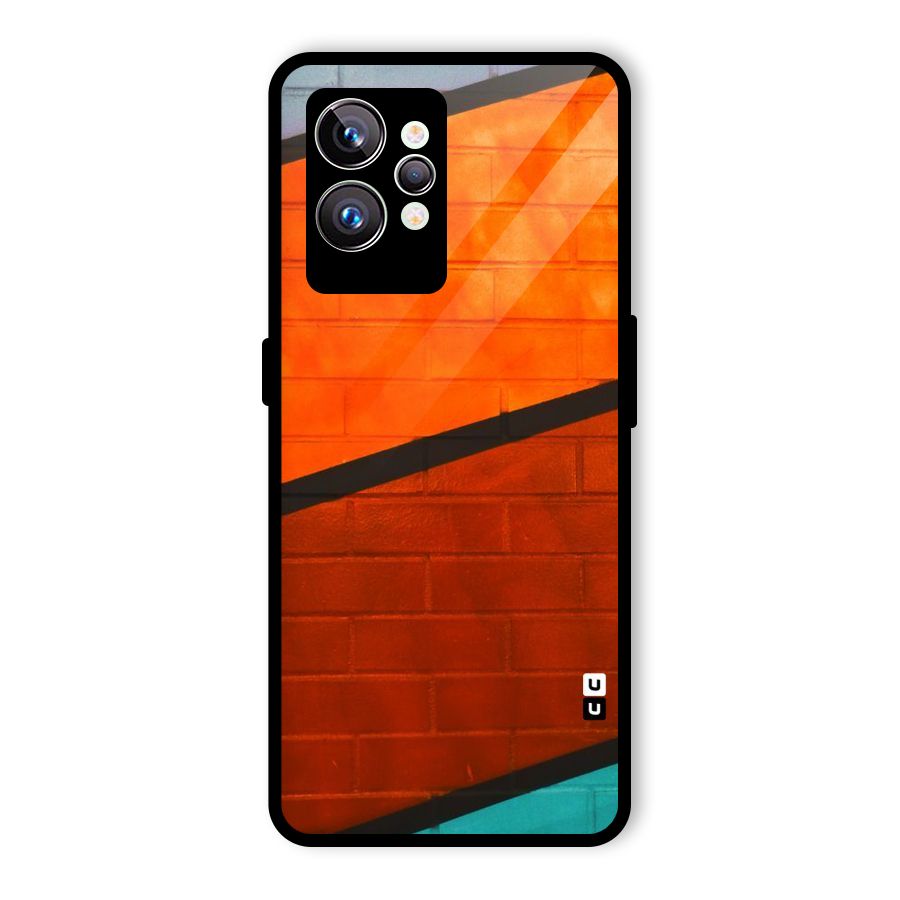 Wall Diagonal Stripes Glass Back Case for Realme GT2 Pro