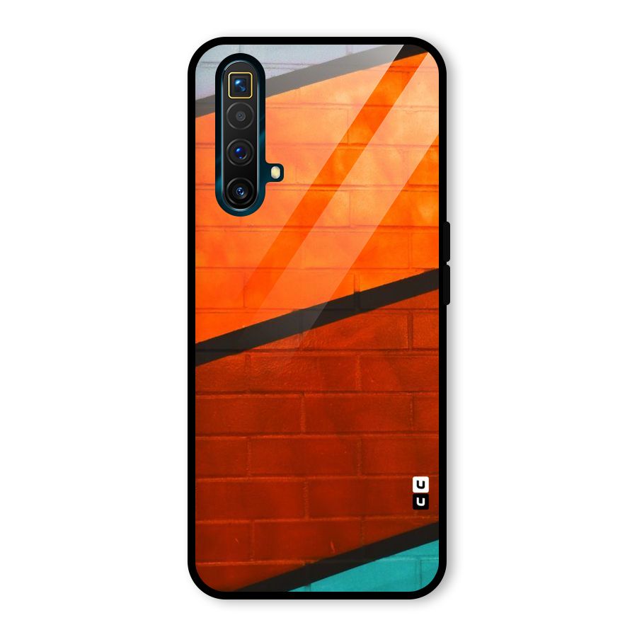 Wall Diagonal Stripes Glass Back Case for Realme X3
