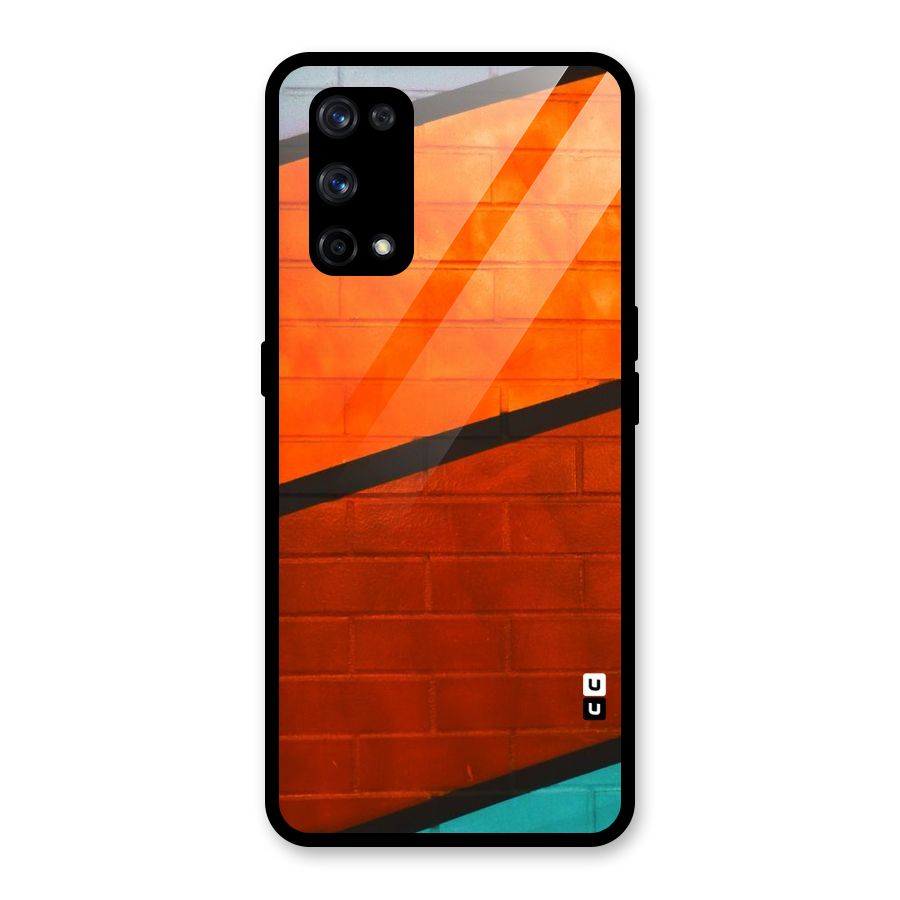 Wall Diagonal Stripes Glass Back Case for Realme X7 Pro