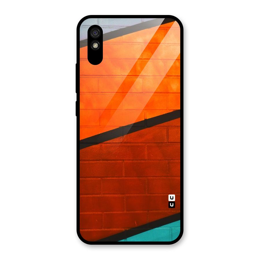 Wall Diagonal Stripes Glass Back Case for Redmi 9A