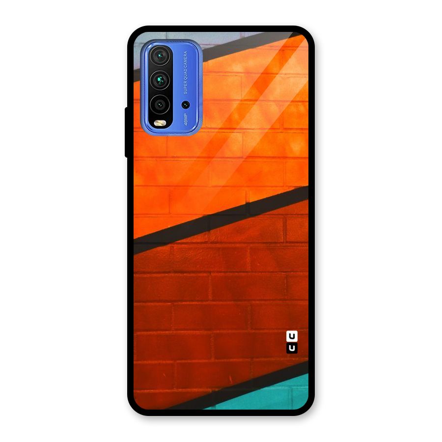 Wall Diagonal Stripes Glass Back Case for Redmi 9 Power