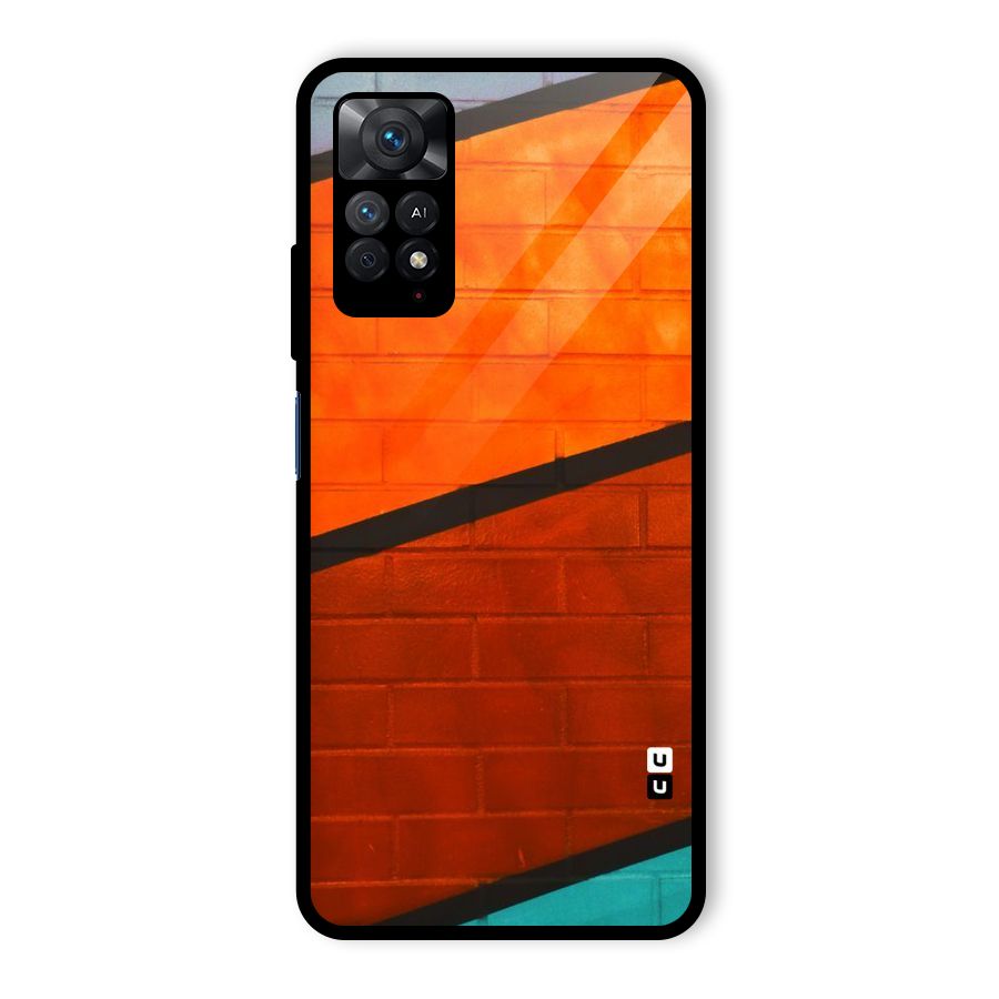 Wall Diagonal Stripes Glass Back Case for Redmi Note 11 Pro