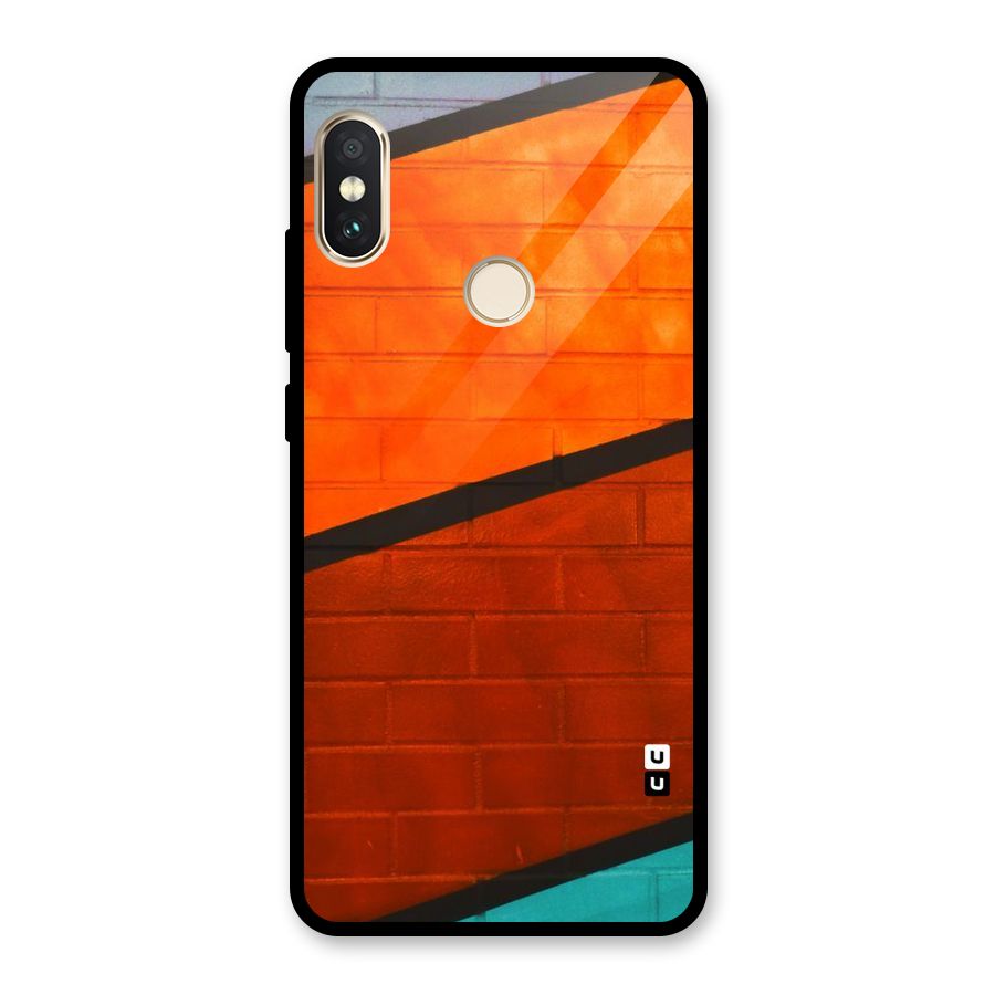 Wall Diagonal Stripes Glass Back Case for Redmi Note 5 Pro