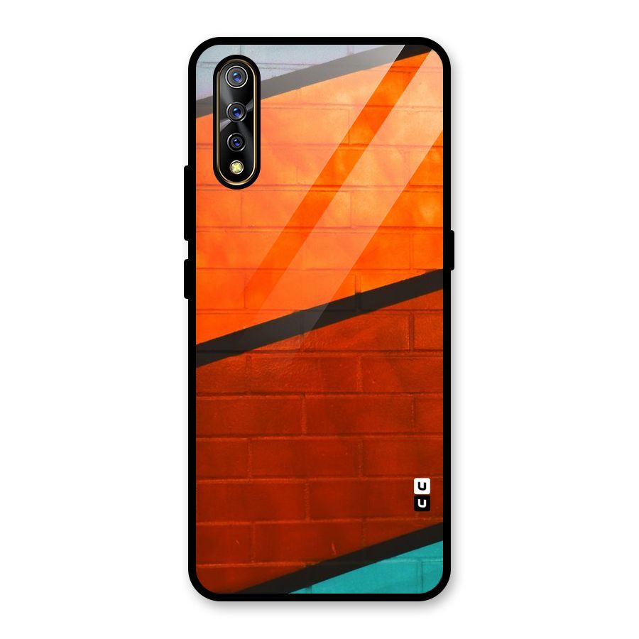 Wall Diagonal Stripes Glass Back Case for Vivo S1