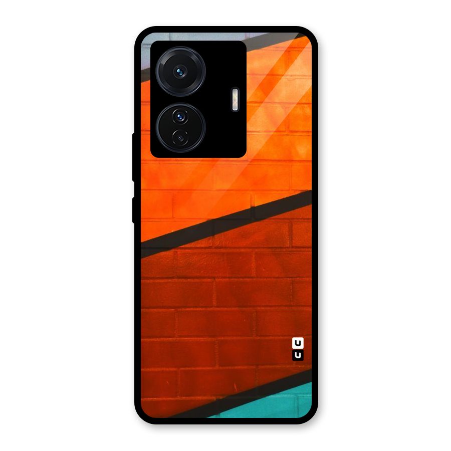 Wall Diagonal Stripes Glass Back Case for Vivo T1 Pro