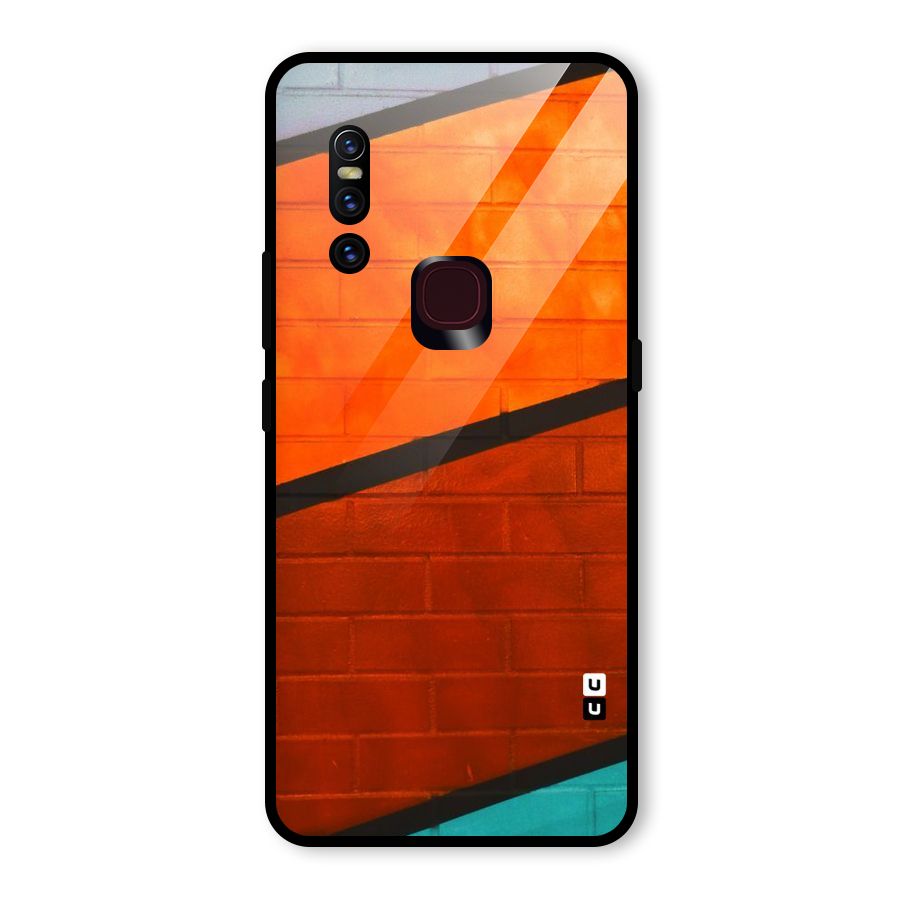 Wall Diagonal Stripes Glass Back Case for Vivo V15