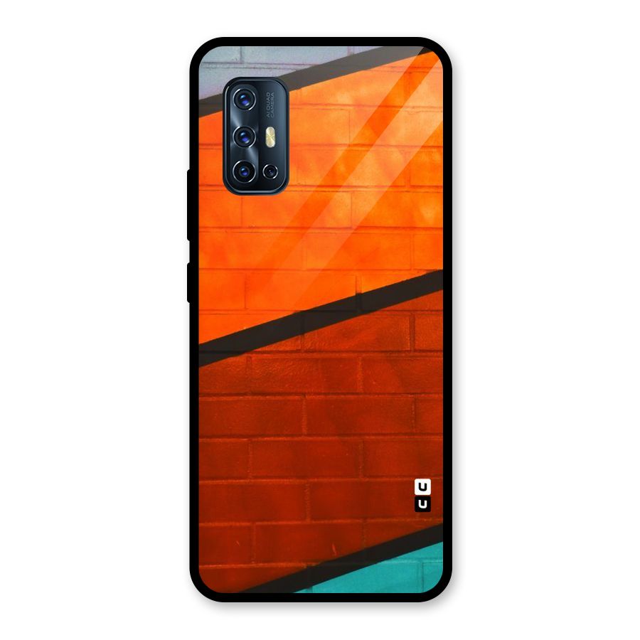 Wall Diagonal Stripes Glass Back Case for Vivo V17