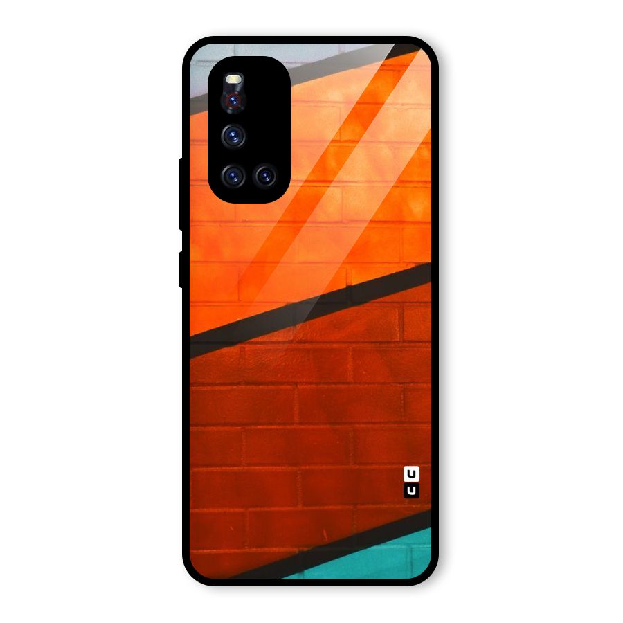Wall Diagonal Stripes Glass Back Case for Vivo V19