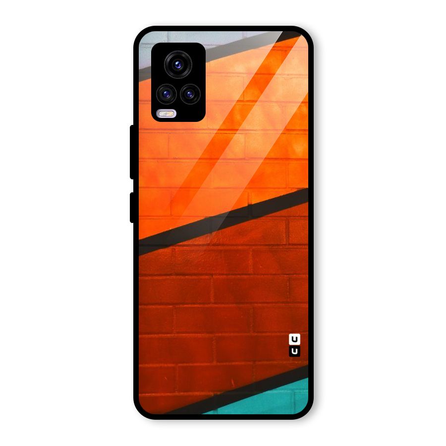 Wall Diagonal Stripes Glass Back Case for Vivo V20