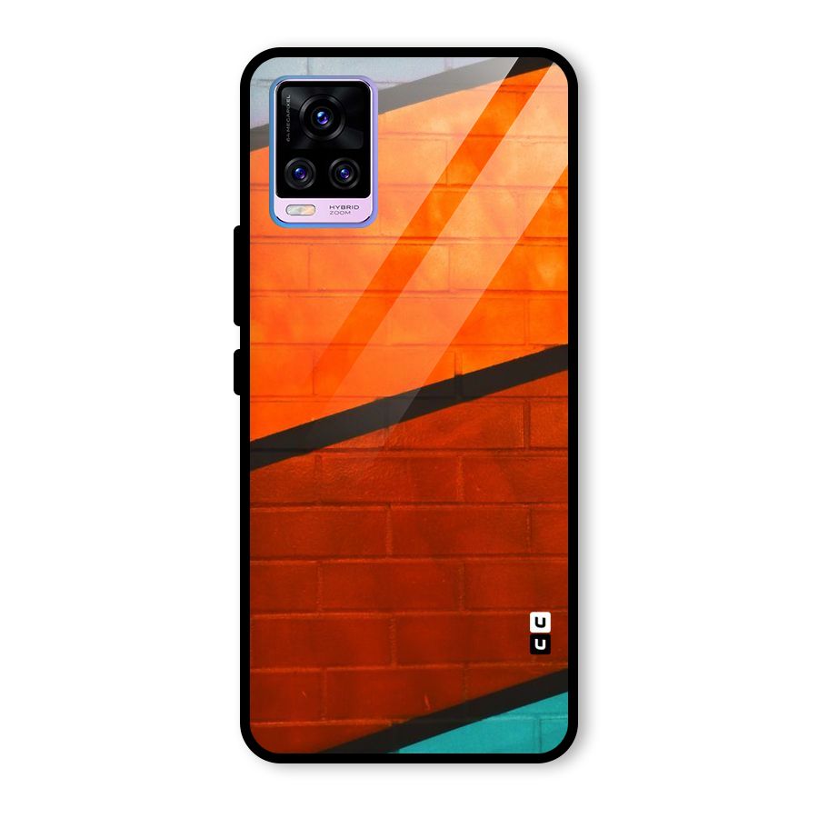 Wall Diagonal Stripes Glass Back Case for Vivo V20 Pro