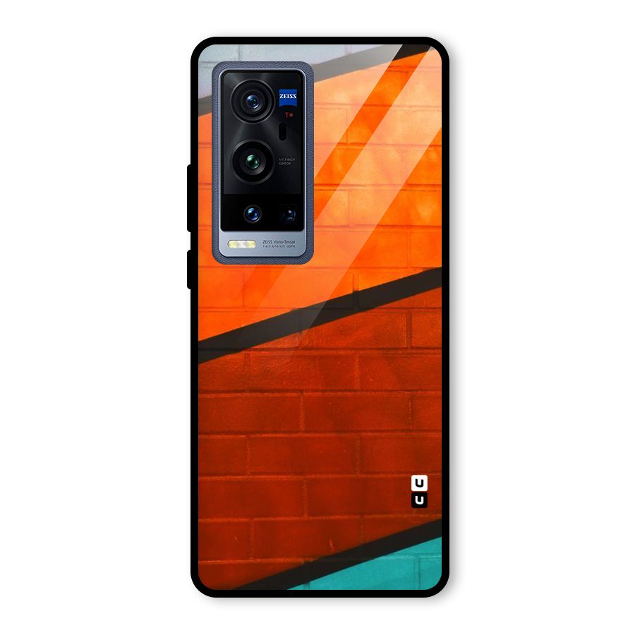 Wall Diagonal Stripes Glass Back Case for Vivo X60 Pro Plus