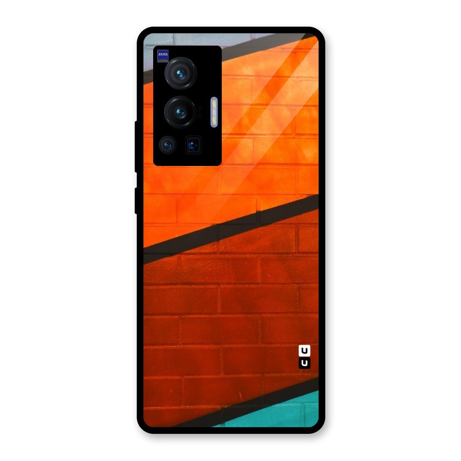 Wall Diagonal Stripes Glass Back Case for Vivo X70 Pro