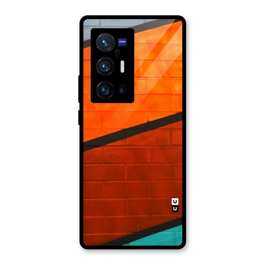 Wall Diagonal Stripes Glass Back Case for Vivo X70 Pro Plus