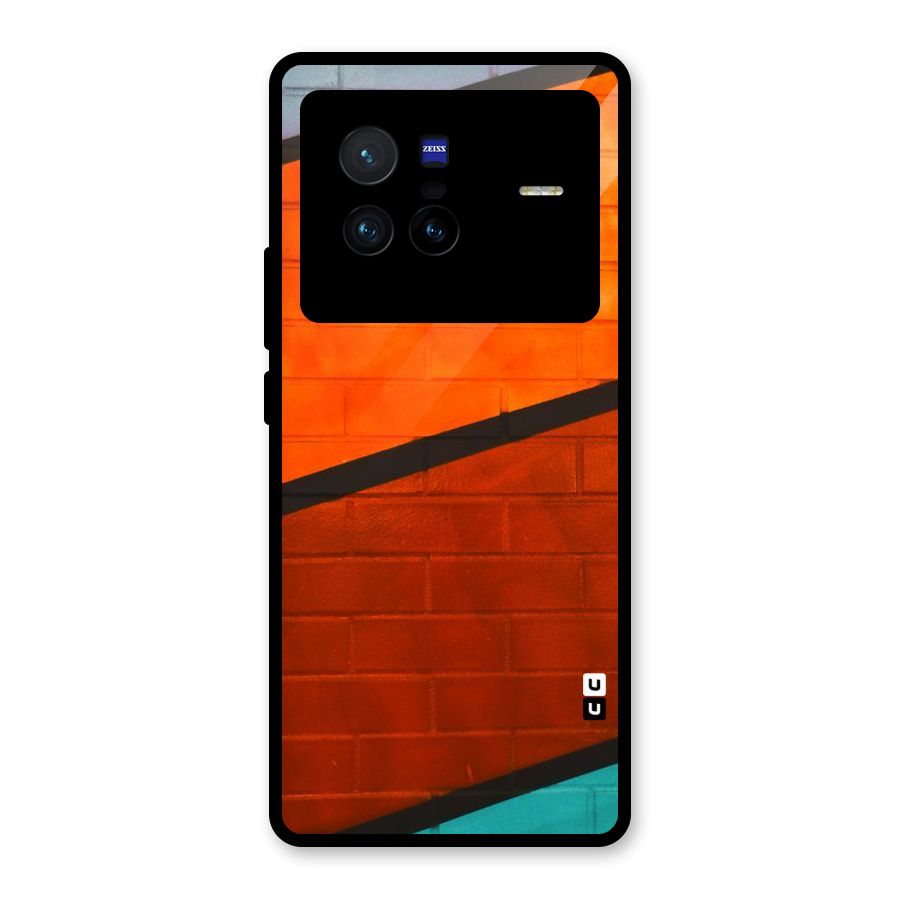 Wall Diagonal Stripes Glass Back Case for Vivo X80