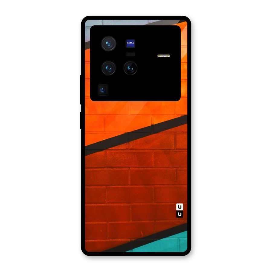 Wall Diagonal Stripes Glass Back Case for Vivo X80 Pro
