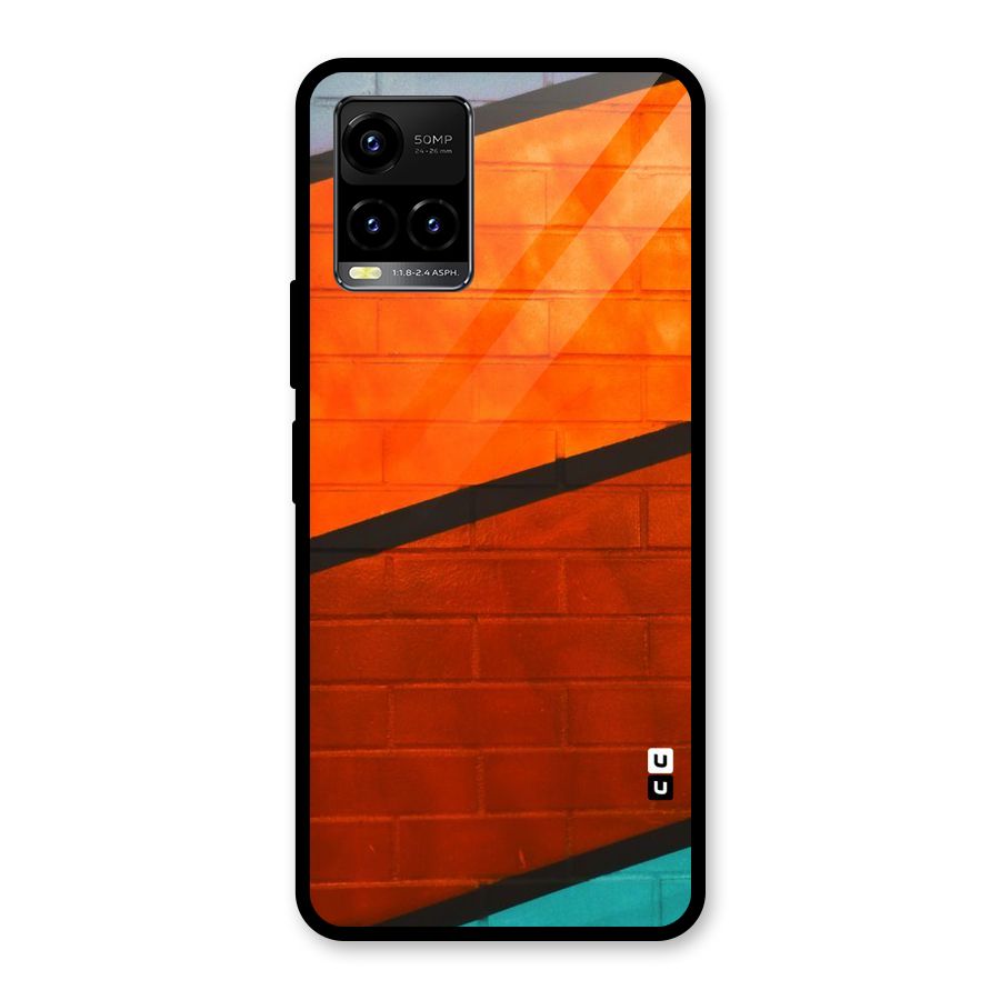 Wall Diagonal Stripes Glass Back Case for Vivo Y21A