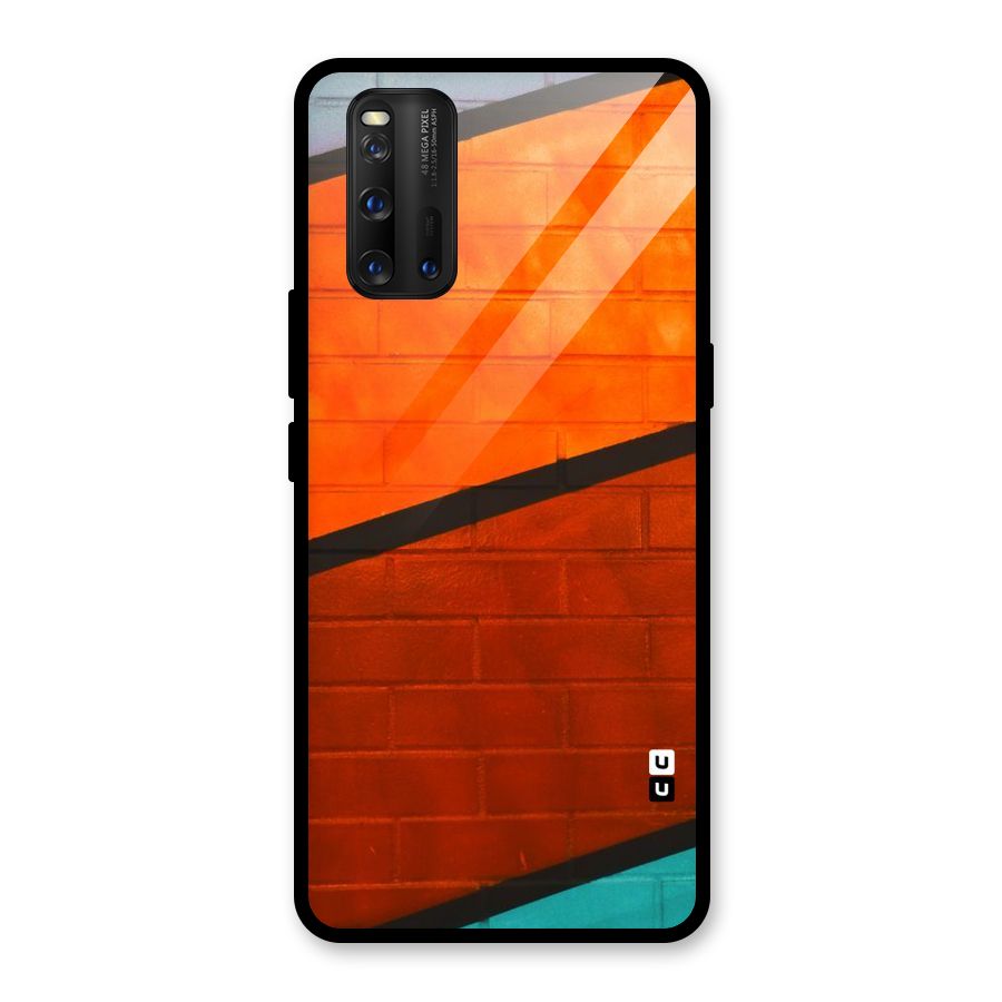Wall Diagonal Stripes Glass Back Case for Vivo iQOO 3