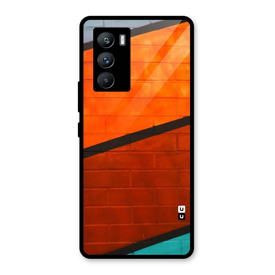 Wall Diagonal Stripes Glass Back Case for Vivo iQOO 9 SE