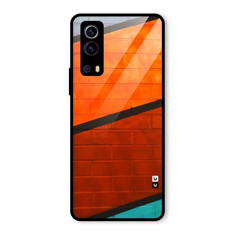 Wall Diagonal Stripes Glass Back Case for Vivo iQOO Z3