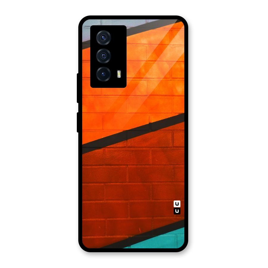 Wall Diagonal Stripes Glass Back Case for Vivo iQOO Z5