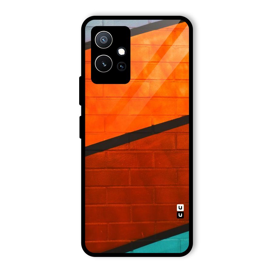 Wall Diagonal Stripes Glass Back Case for Vivo iQOO Z6