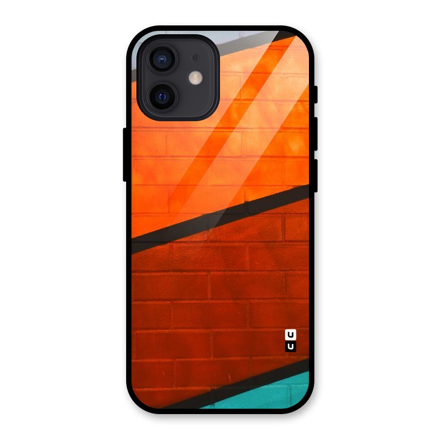 Wall Diagonal Stripes Glass Back Case for iPhone 12