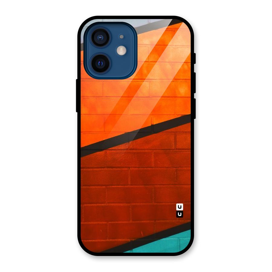 Wall Diagonal Stripes Glass Back Case for iPhone 12 Mini