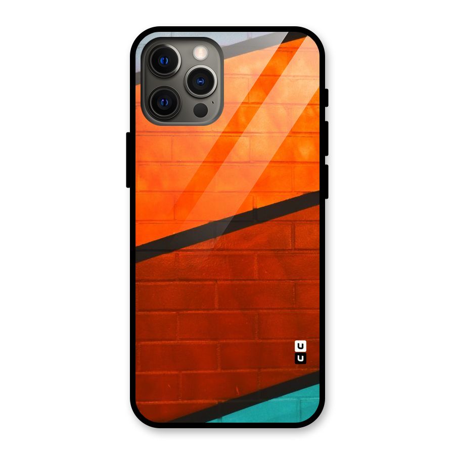 Wall Diagonal Stripes Glass Back Case for iPhone 12 Pro Max