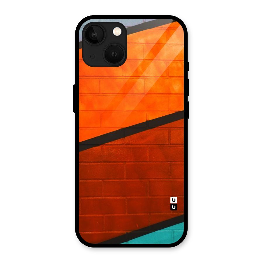 Wall Diagonal Stripes Glass Back Case for iPhone 13
