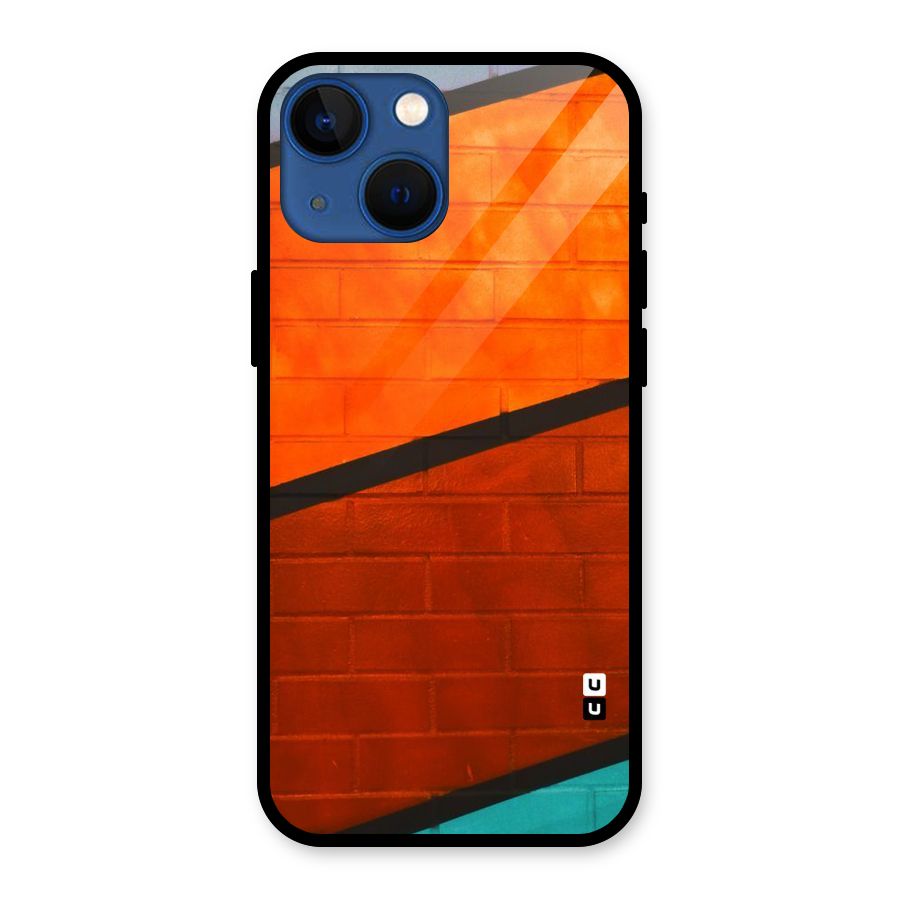 Wall Diagonal Stripes Glass Back Case for iPhone 13 Mini