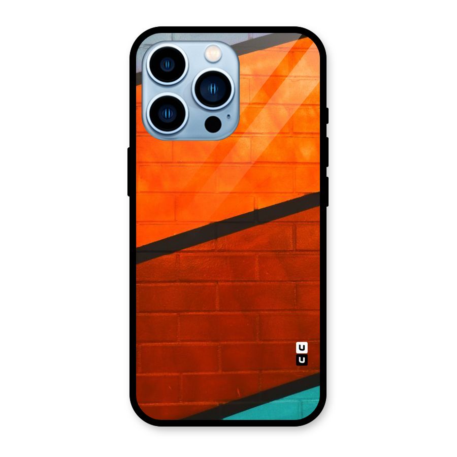 Wall Diagonal Stripes Glass Back Case for iPhone 13 Pro