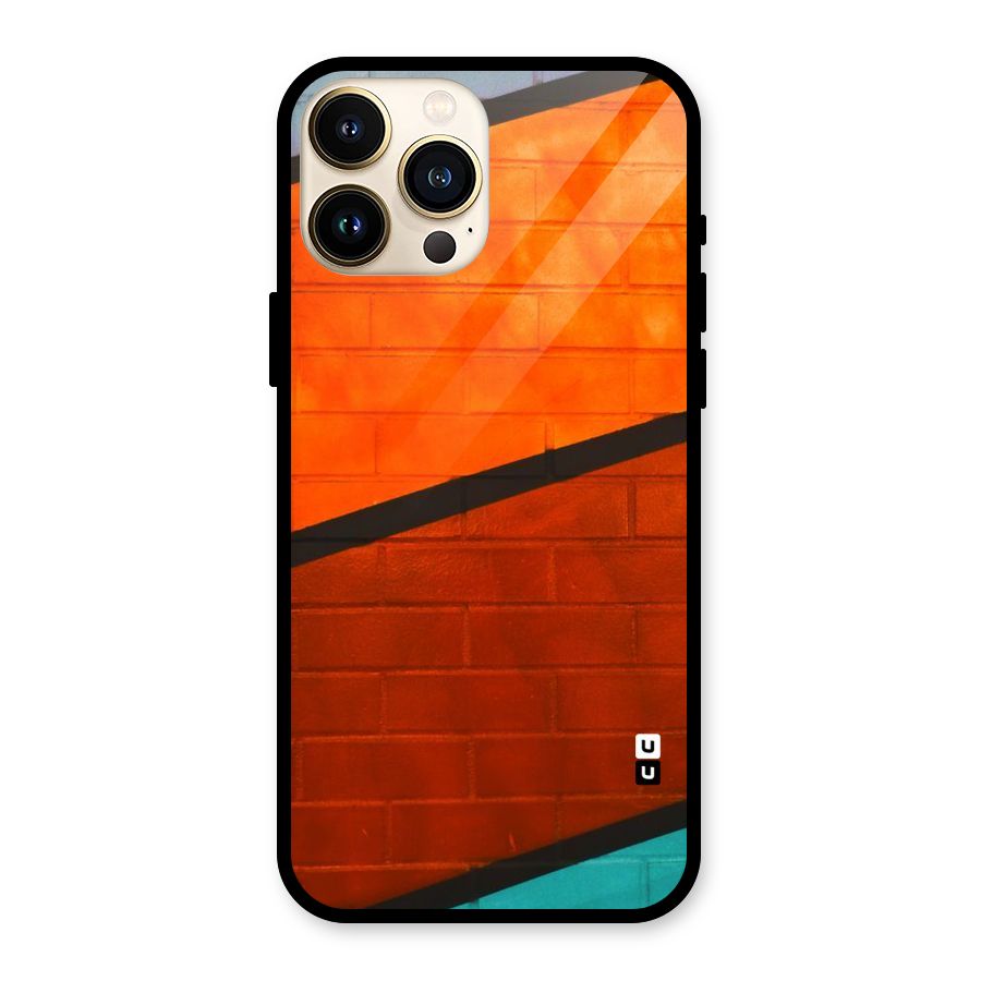 Wall Diagonal Stripes Glass Back Case for iPhone 13 Pro Max