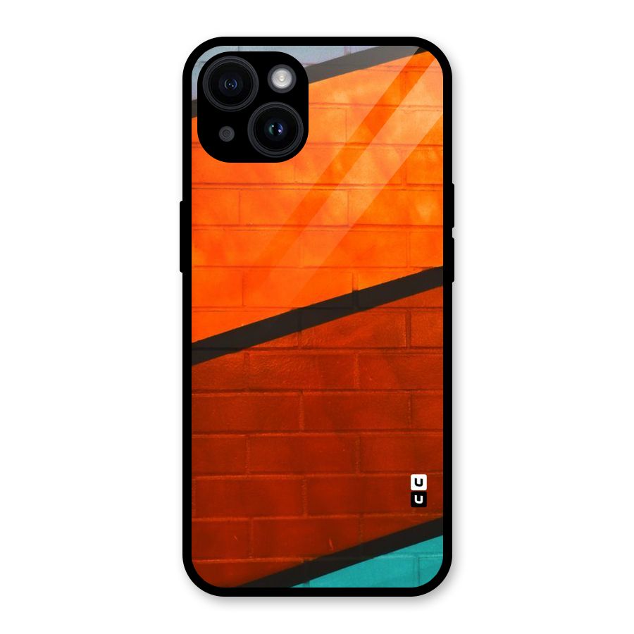 Wall Diagonal Stripes Glass Back Case for iPhone 14