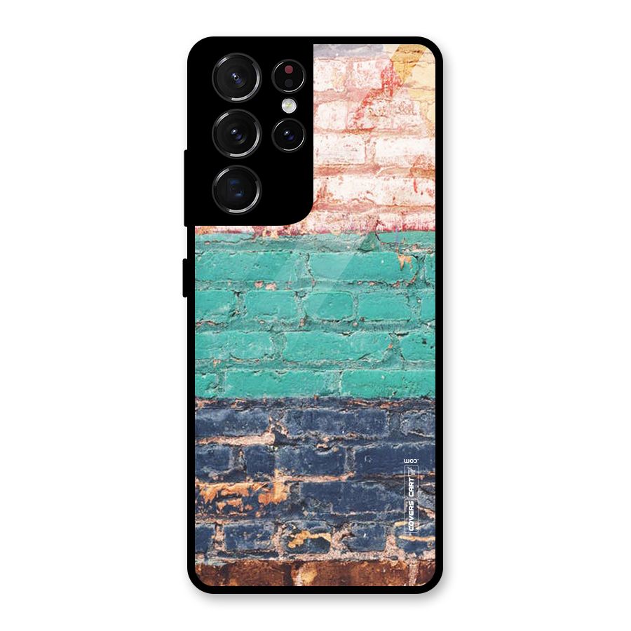 Wall Grafitty Glass Back Case for Galaxy S21 Ultra 5G
