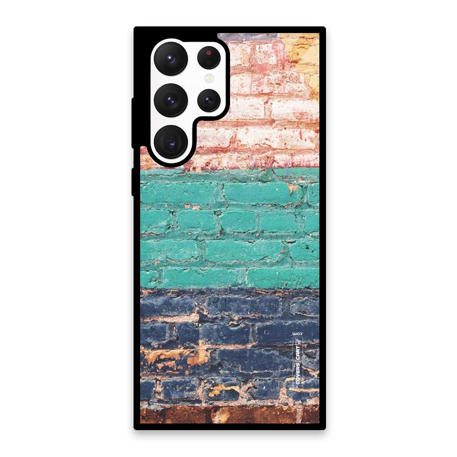 Wall Grafitty Glass Back Case for Galaxy S22 Ultra 5G