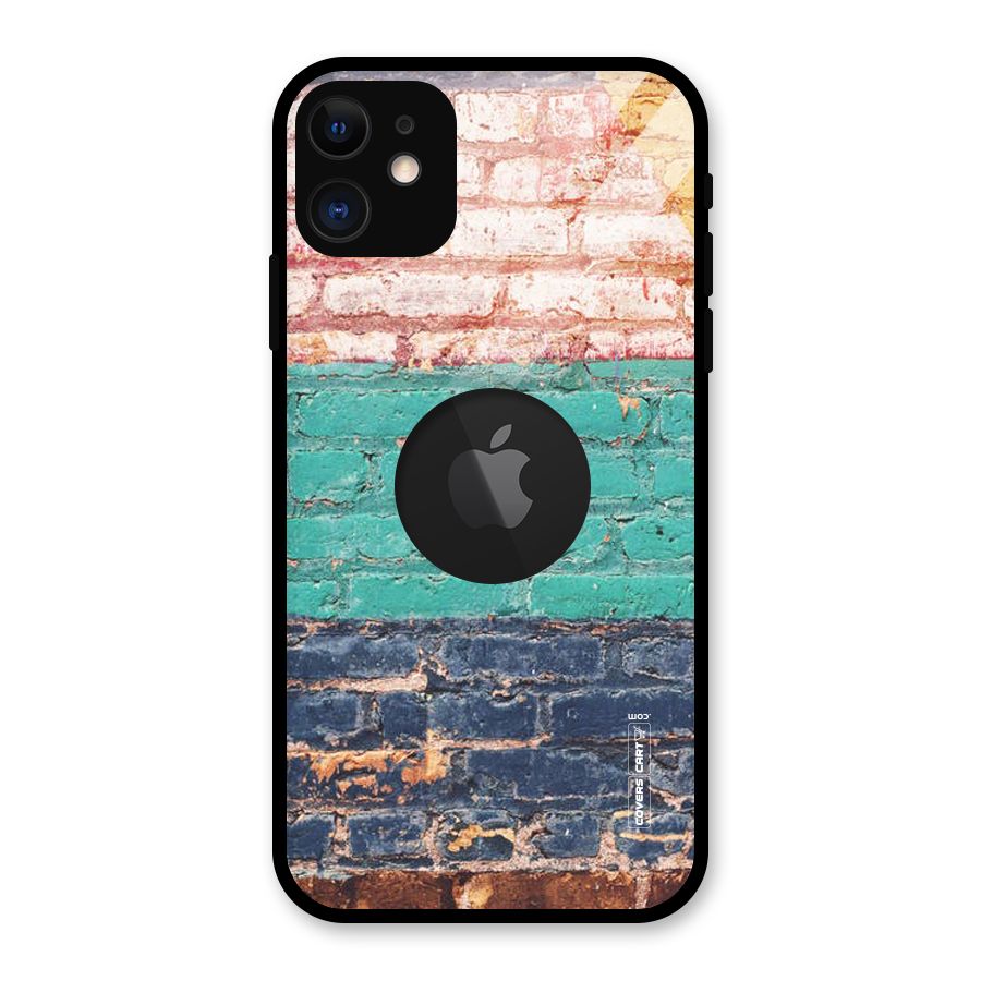 Wall Grafitty Glass Back Case for iPhone 11 Logo Cut