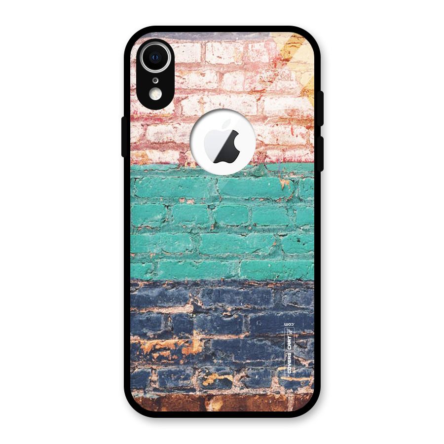 Wall Grafitty Glass Back Case for iPhone XR Logo Cut
