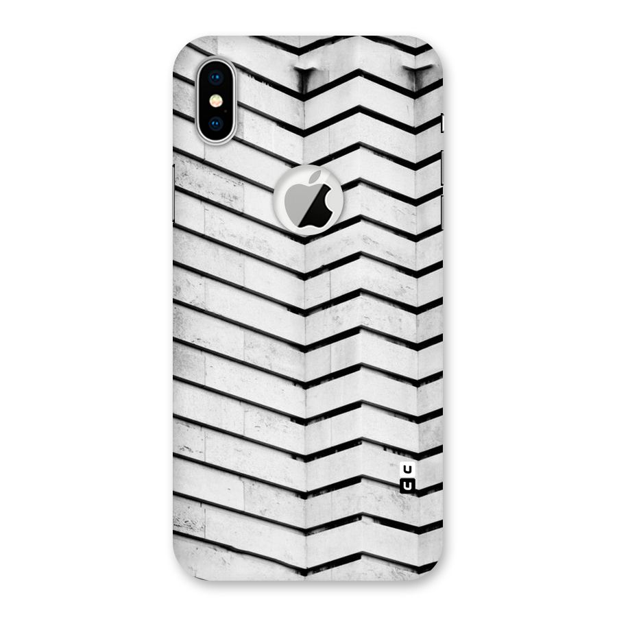 Wall Zig Zag Back Case for iPhone XS Logo Cut