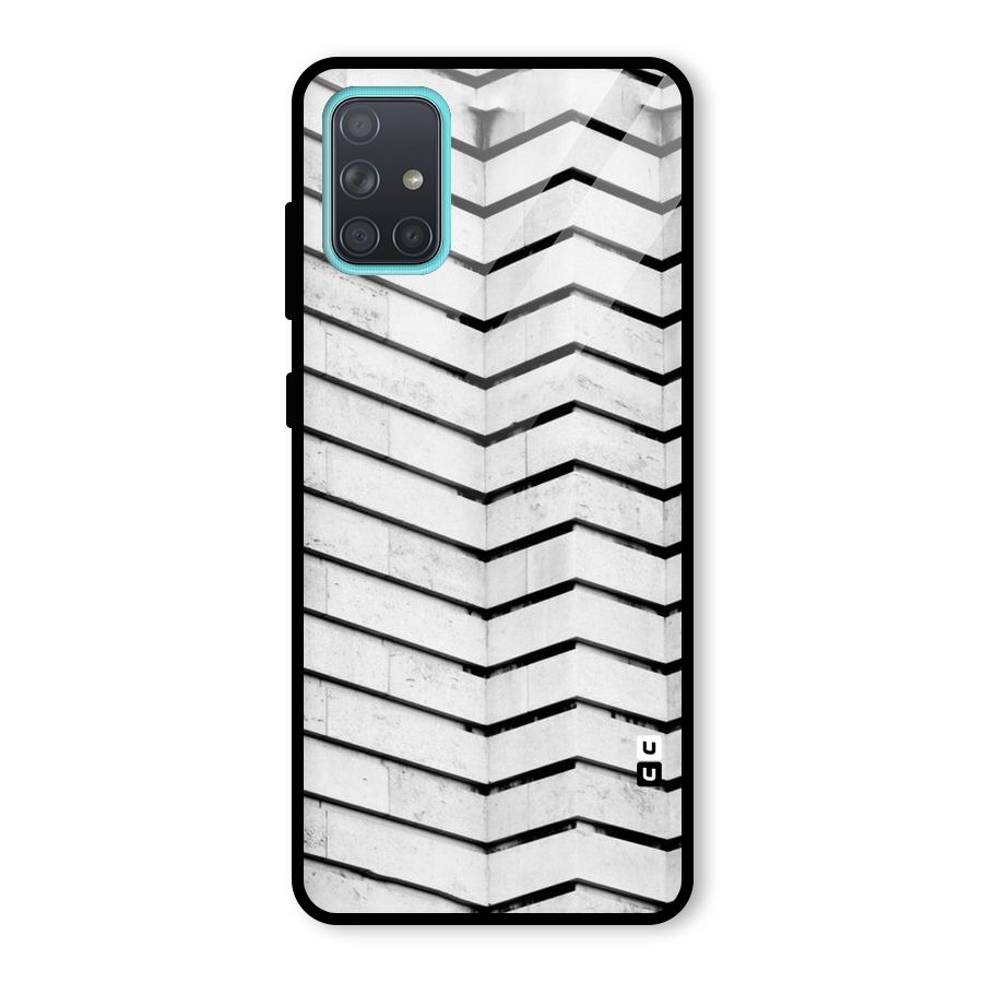 Wall Zig Zag Glass Back Case for Galaxy A71