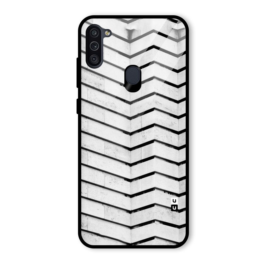 Wall Zig Zag Glass Back Case for Galaxy M11
