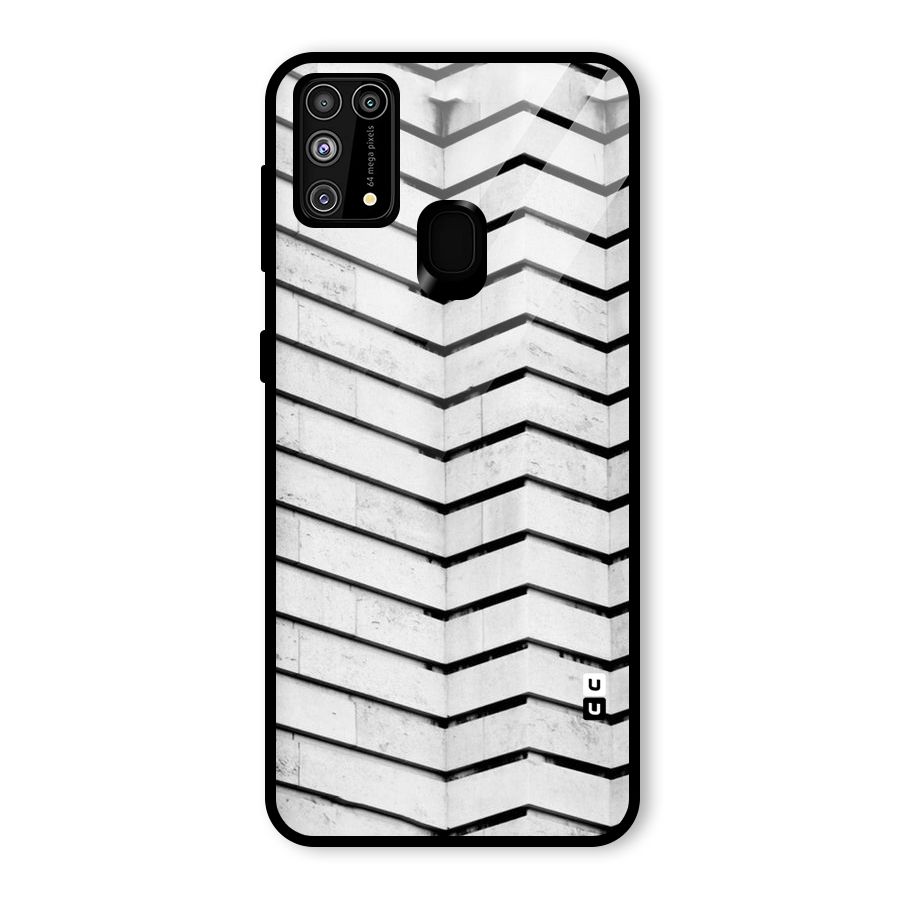 Wall Zig Zag Glass Back Case for Galaxy M31