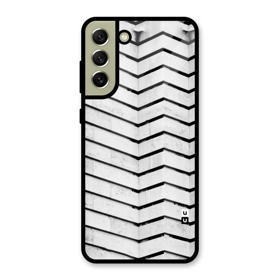 Wall Zig Zag Glass Back Case for Galaxy S21 FE 5G