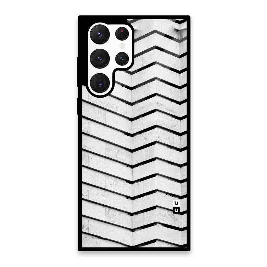Wall Zig Zag Glass Back Case for Galaxy S22 Ultra 5G