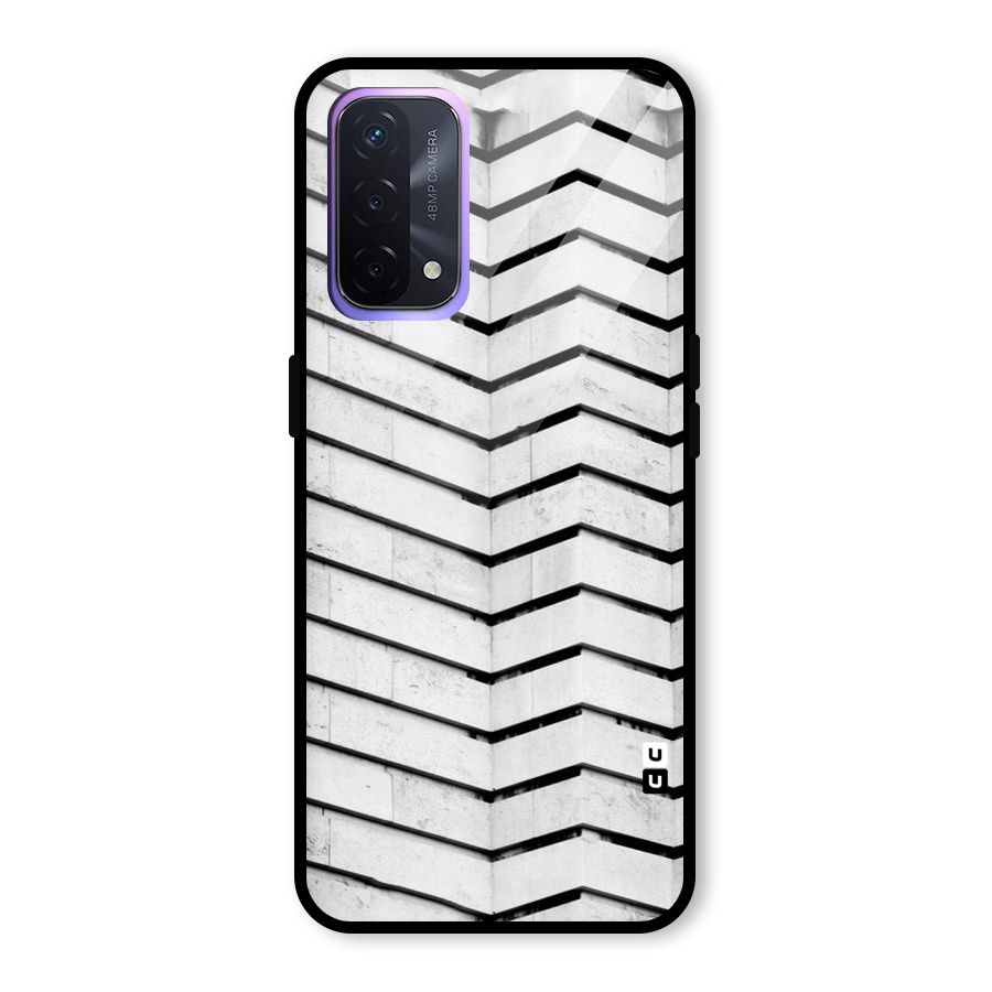 Wall Zig Zag Glass Back Case for Oppo A74 5G