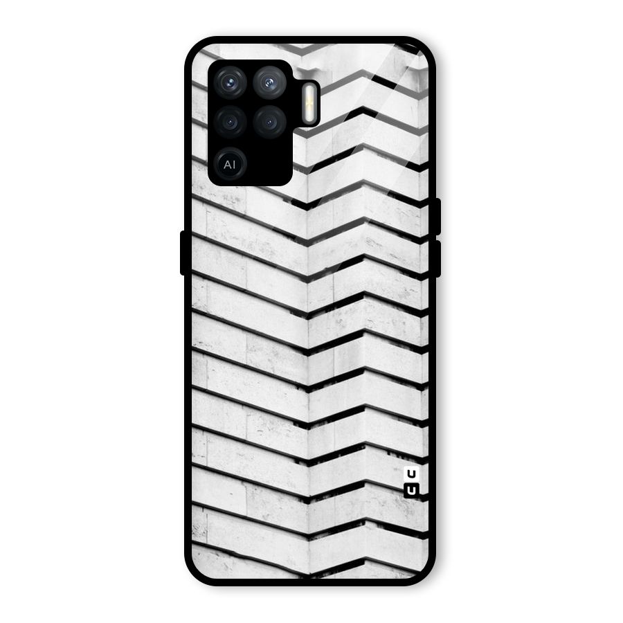 Wall Zig Zag Glass Back Case for Oppo F19 Pro