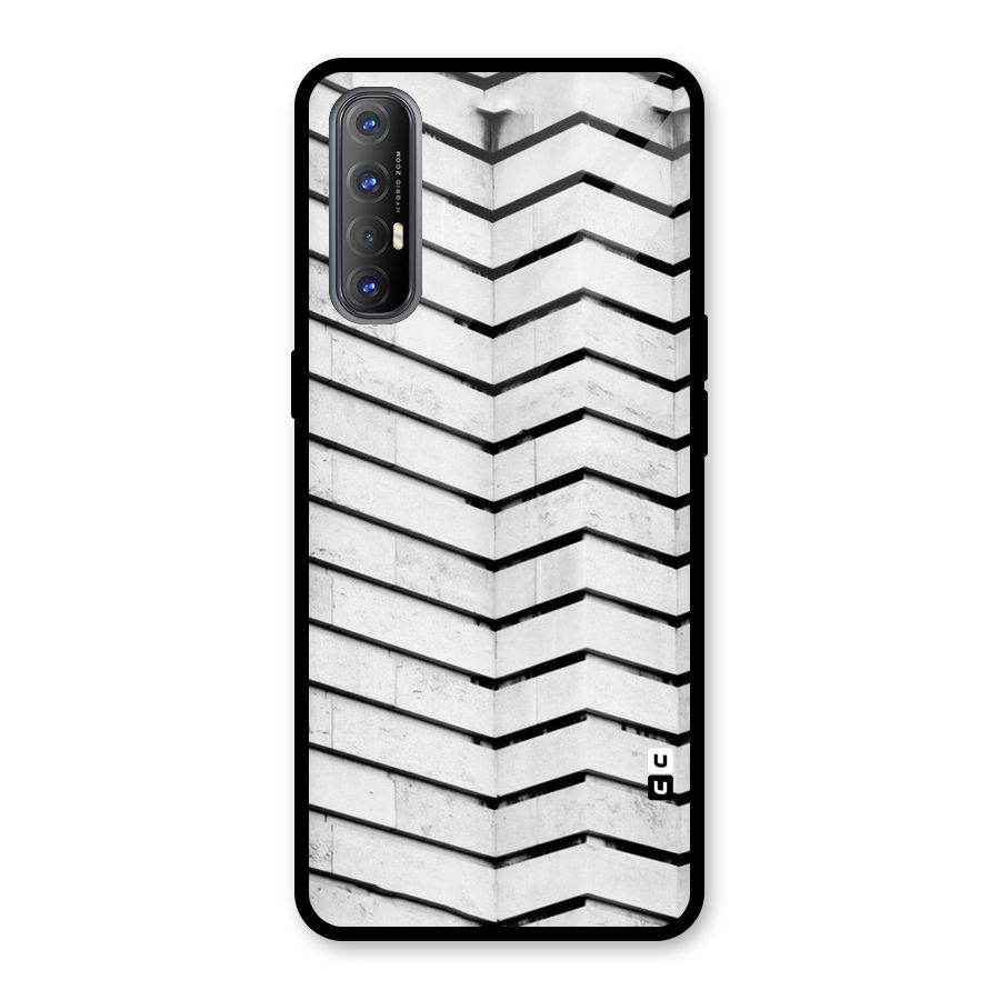 Wall Zig Zag Glass Back Case for Oppo Reno3 Pro