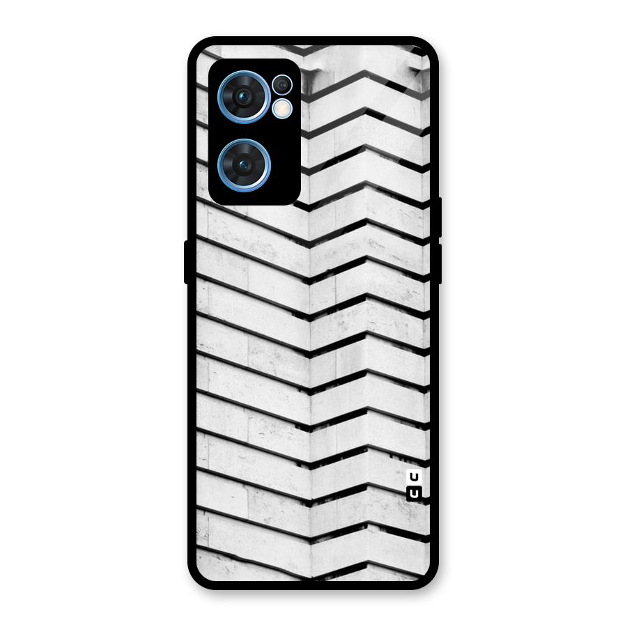 Wall Zig Zag Glass Back Case for Oppo Reno7 5G